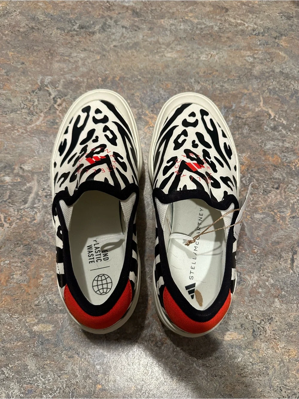 Adidas x Stella McCartney Women's Slip-On Animal Print Canvas Sneakers